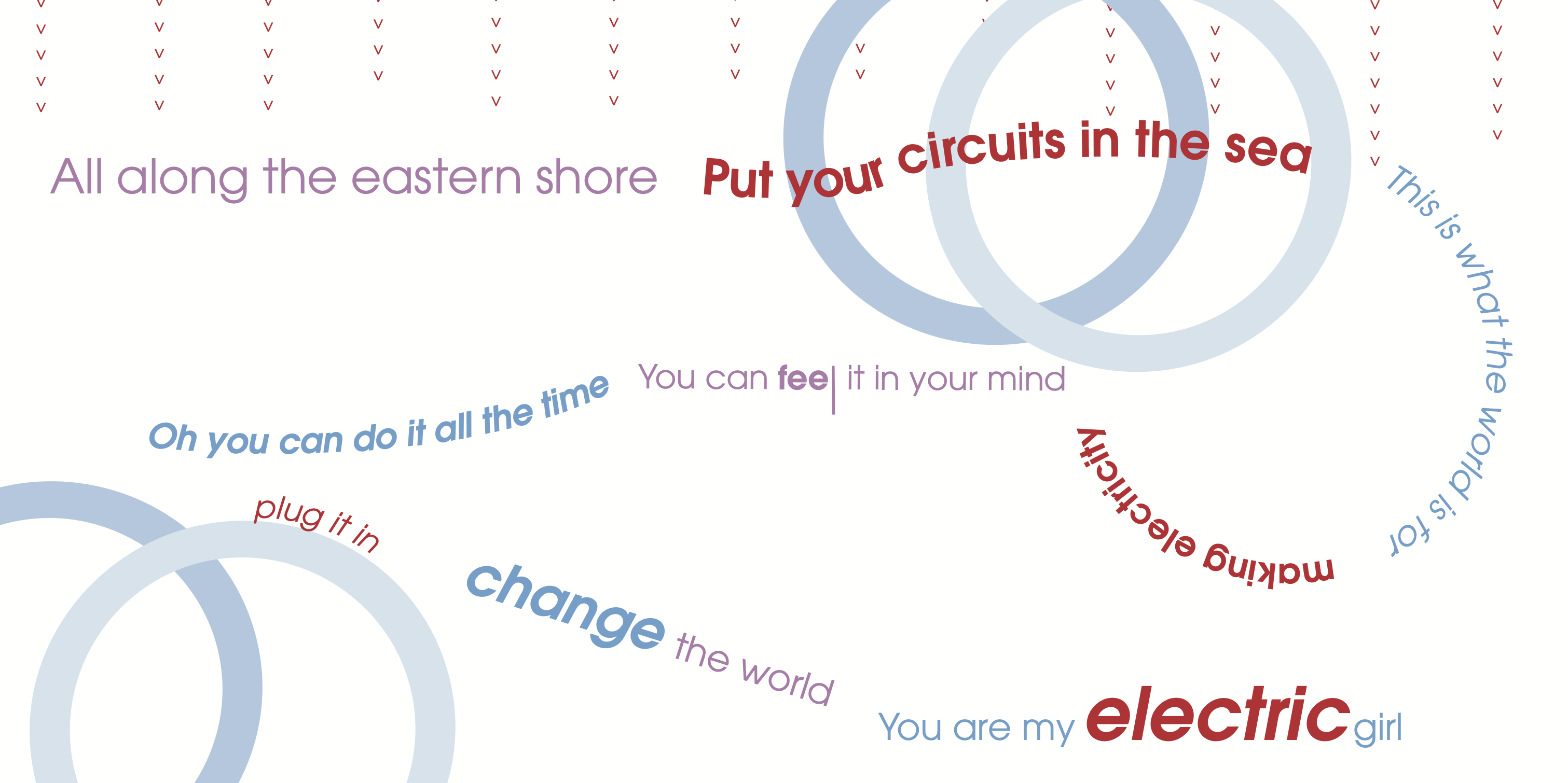 A white spread of the booklet, representing a variety of text from the english keyboard.